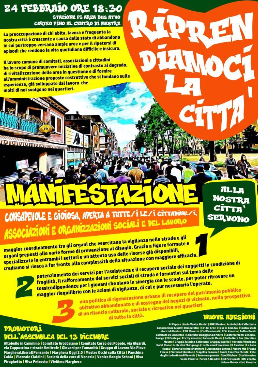 La Fnp Veneto e la Fnp Venezia aderiscono a “Riprendiamoci la città”