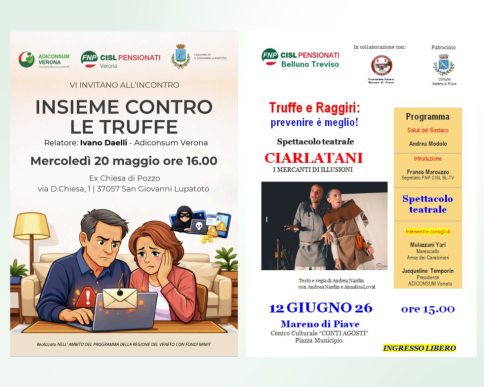 Truffe agli anziani: convegni e spettacoli a Verona e Treviso per fare informazione