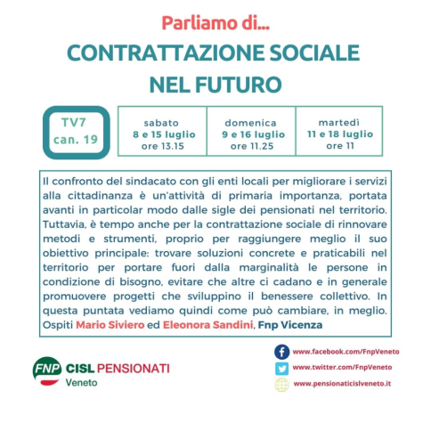 Su Tv7 parliamo del futuro della contrattazione sociale 