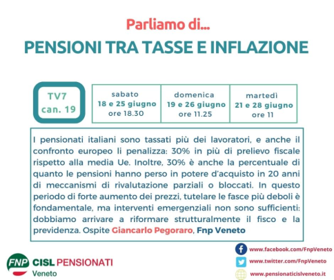 Su TV7 parliamo di pensioni tra tasse e inflazione